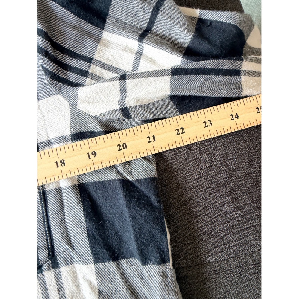 Madewell Navy Blue White Plaid Flannel Button Down Shirt Small Dual Pocket - Picture 4 of 6